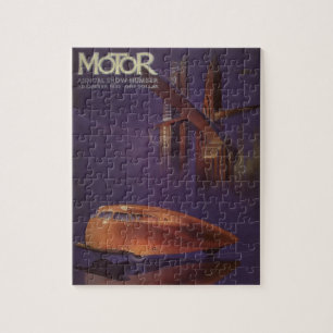 Vintage Motor Magazine Cover, Futuristiska City Ca Pussel