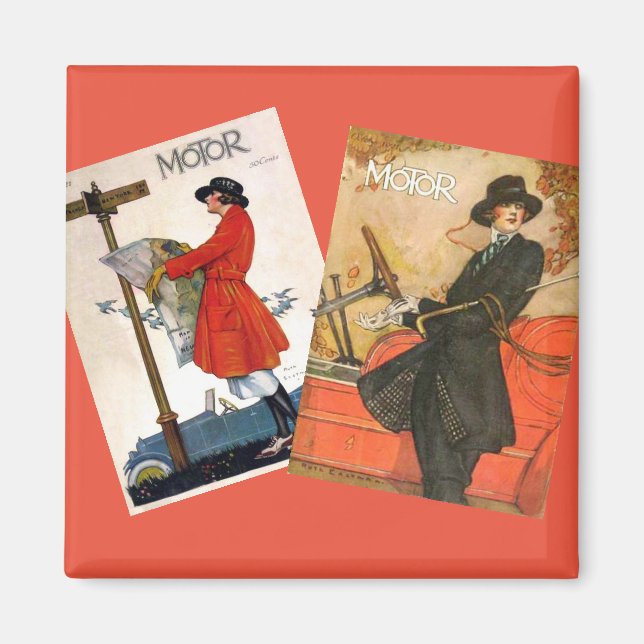 "Vintage Motor Magazine Covers" Magnet (Framsidan)