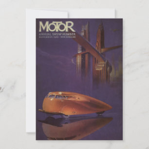 Vintage Motor Magazine-omslag, futuristisk stadsbi