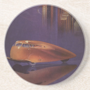 Vintage Motor Magazine-omslag, futuristisk stadsbi Underlägg