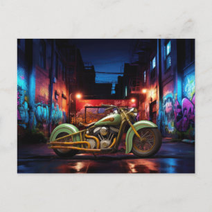 Vintage Motorcle Bike Alley Graffiti Postcards Vykort