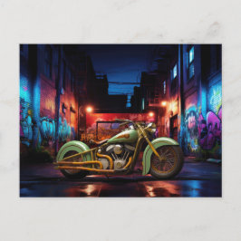 Vintage Motorcle Bike Alley Graffiti Postcards Vykort