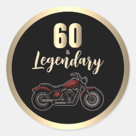 Vintage Motorcycle 60th Birthday Bike  Runt Klistermärke