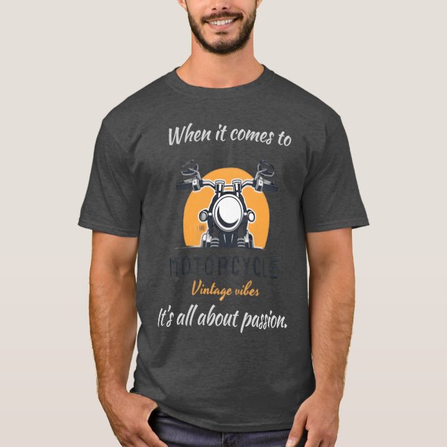 Vintage motorcycle girl t shirt (Framsida)