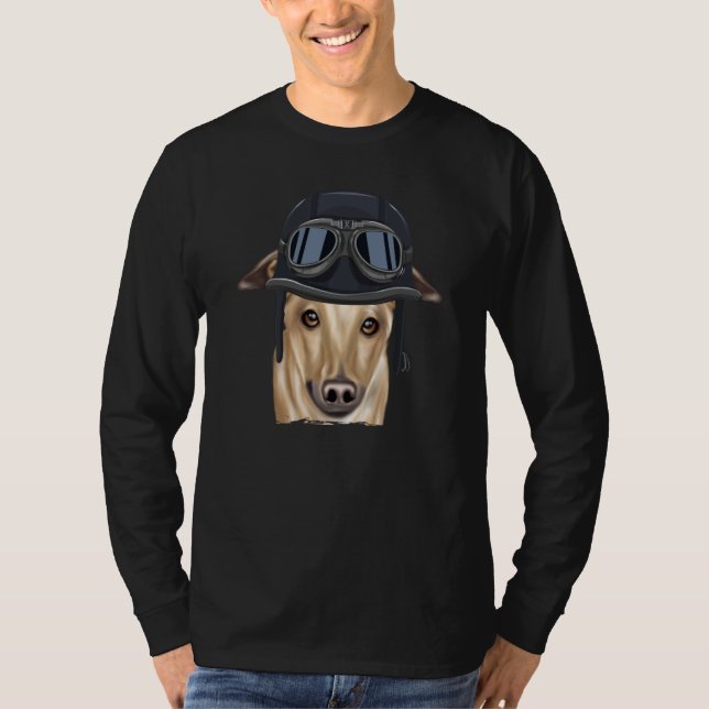Vintage Motorcycle Helmet Greyhound T Shirt (Framsida)