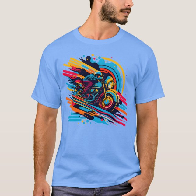 vintage motorcycle retro style funny t shirt (Framsida)