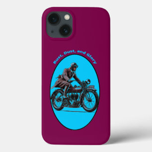 Vintage Motorcycle Rider Wearing Goggles URM