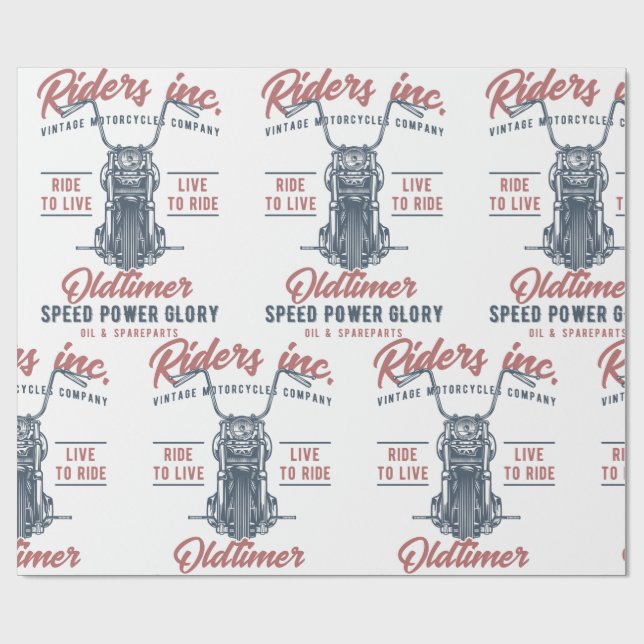 Vintage Motorcycle Riders Inc Presentpapper (Platt)