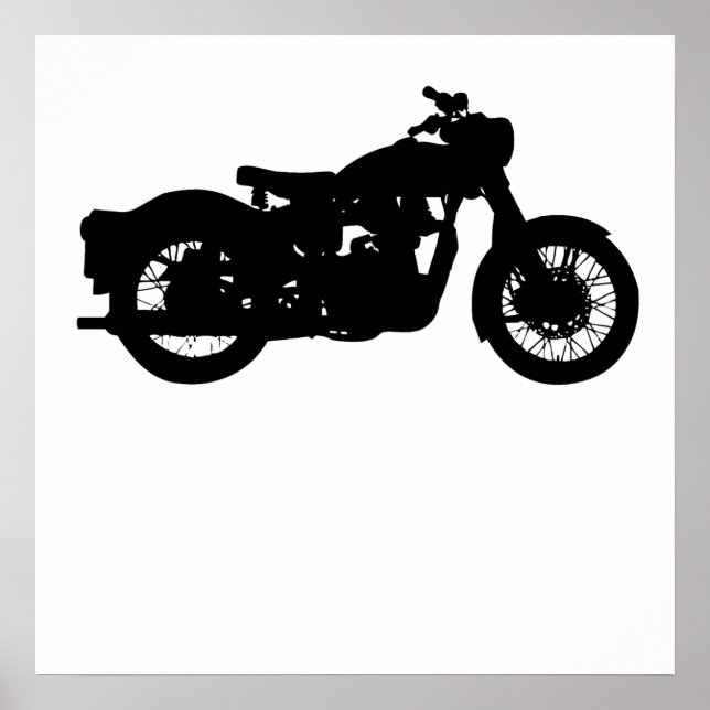 Vintage Motorcycle Silhouette Poster (Framsidan)