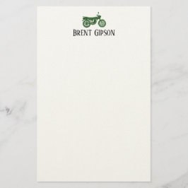 Vintage Motorcycle Sketch  Stationary  Brevpapper