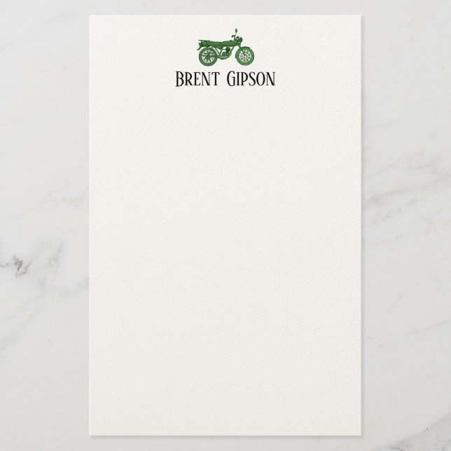Vintage Motorcycle Sketch  Stationary  Brevpapper (Framsida)