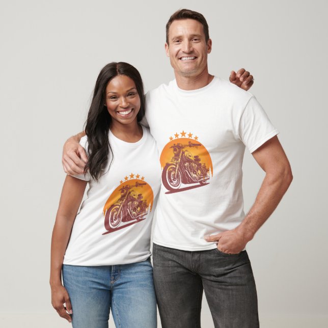 Vintage Motorcycle Sunset | Biker Ride Tee (Unisex)