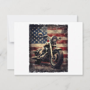 Vintage Motorcycle USA flagga Retro Biker Amerika Julkort