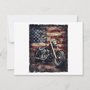 Vintage Motorcycle USA flagga Retro Biker Amerika Julkort