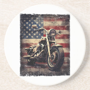 Vintage Motorcycle USA flagga Retro Biker Amerika Underlägg