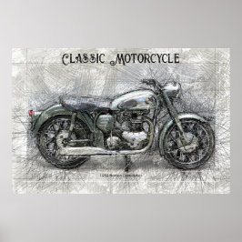 Vintage Motorcykel 1959-pennavtryck Poster