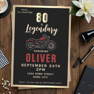 Vintage Motorcykel 80-års Födelsedagsfest för Moto Inbjudningar