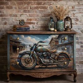 Vintage Motorcykel Dekoupage