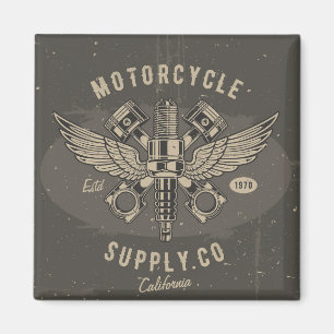 Vintage Motorcykel Design Magnet
