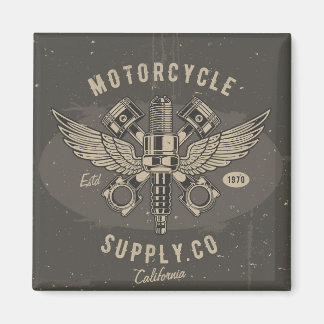 Vintage Motorcykel Design Magnet
