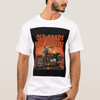 Vintage Motorcykel Gamla Vägar Nya Berättelser Ame T Shirt