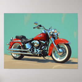 Vintage Motorcykel Inramad Konst Poster