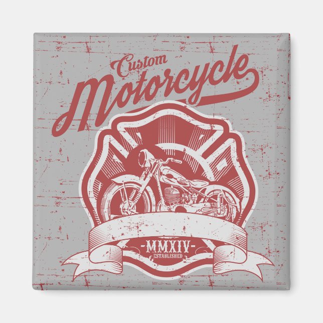 Vintage Motorcykel Magnet (Framsidan)