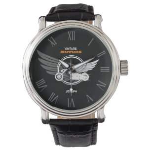 Vintage motorcykel med Vingar Watch Armbandsur