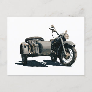Vintage Motorcykel Teckning Vykort