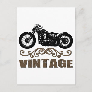 Vintage Motorcykel Vykort