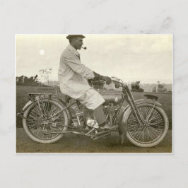 Vintage motorcykelfotocirca 1915 vykort
