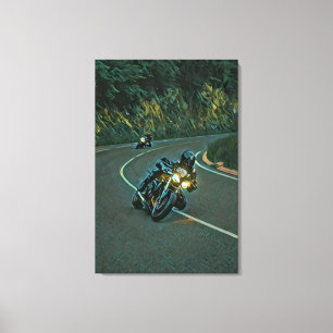 vintage motorcykelgrafik canvastryck