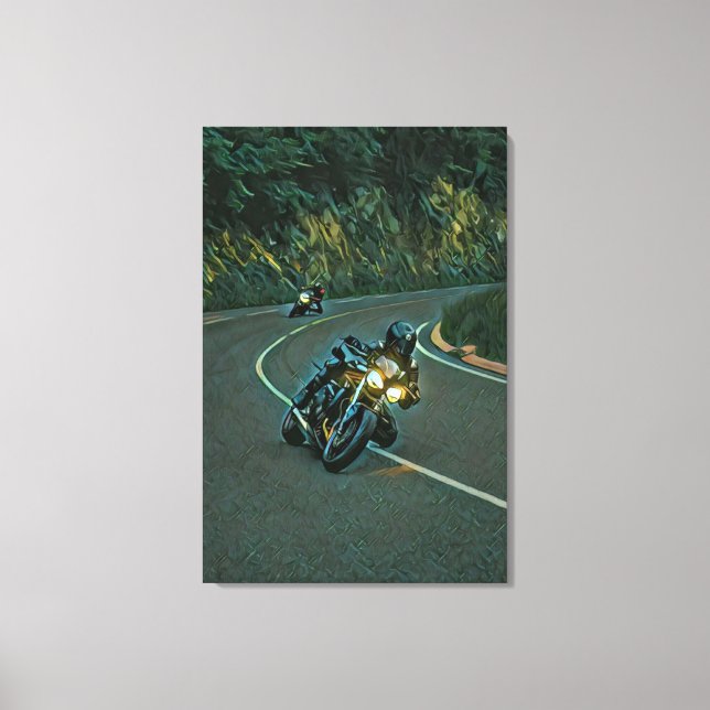 vintage motorcykelgrafik canvastryck (Framsida)