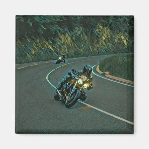 vintage motorcykelgrafik magnet