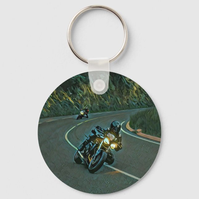 vintage motorcykelgrafik nyckelring (Framsida)