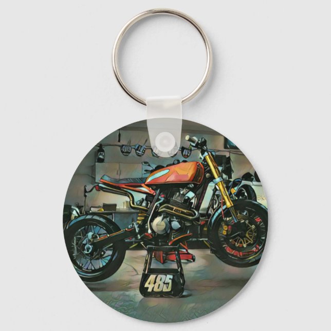 vintage motorcykelgrafik nyckelring (Framsida)