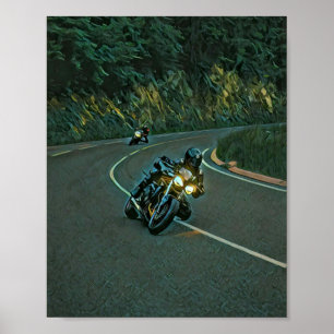 vintage motorcykelgrafik poster