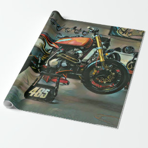 vintage motorcykelgrafik presentpapper