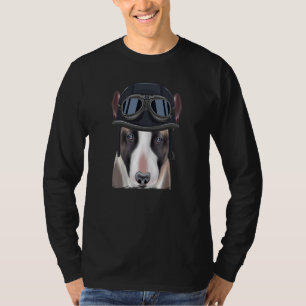 Vintage Motorcykelhjälm Miniature Bull Terrier T Shirt