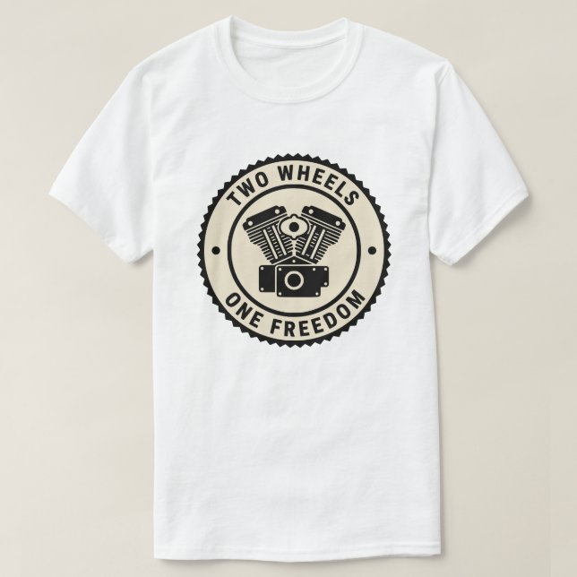 Vintage motorcykelmotor Frihetssymbol T Shirt (Design framsida)