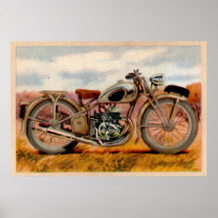 Vintage - motorcykelutskrift poster