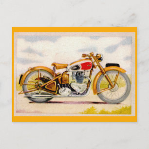 Vintage - motorcykelutskrift vykort