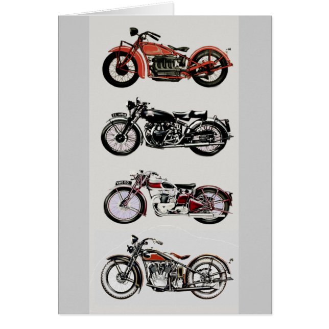 VINTAGE MOTORCYKLAR HÄLSNINGSKORT (Framsidan)