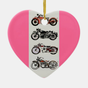 VINTAGE MOTORCYKLAR JULGRANSPRYDNAD KERAMIK