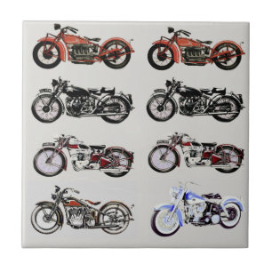 VINTAGE MOTORCYKLAR KAKELPLATTA
