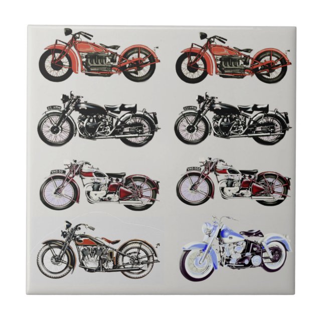 VINTAGE MOTORCYKLAR KAKELPLATTA (Framsidan)
