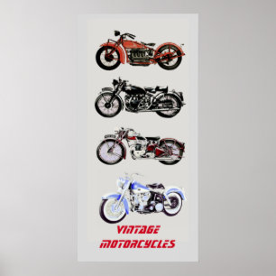 Vintage MOTORCYKLAR Poster