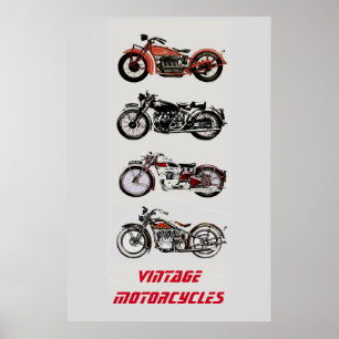 VINTAGE MOTORCYKLAR POSTER