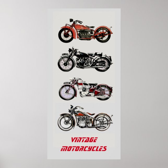 Vintage MOTORCYKLAR Poster (Framsidan)