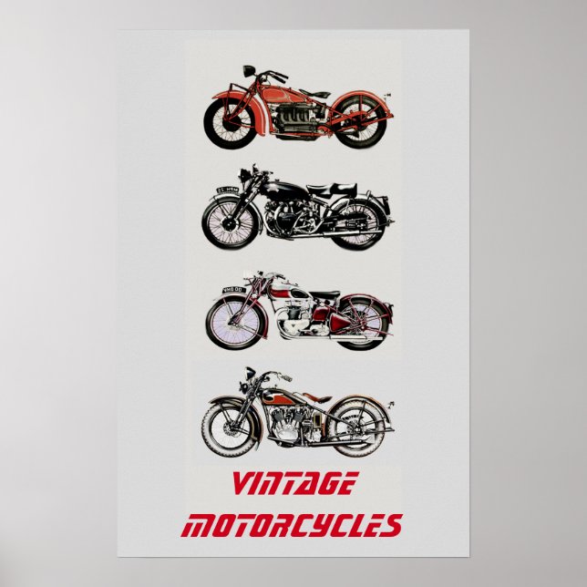 Vintage MOTORCYKLAR Poster (Framsidan)